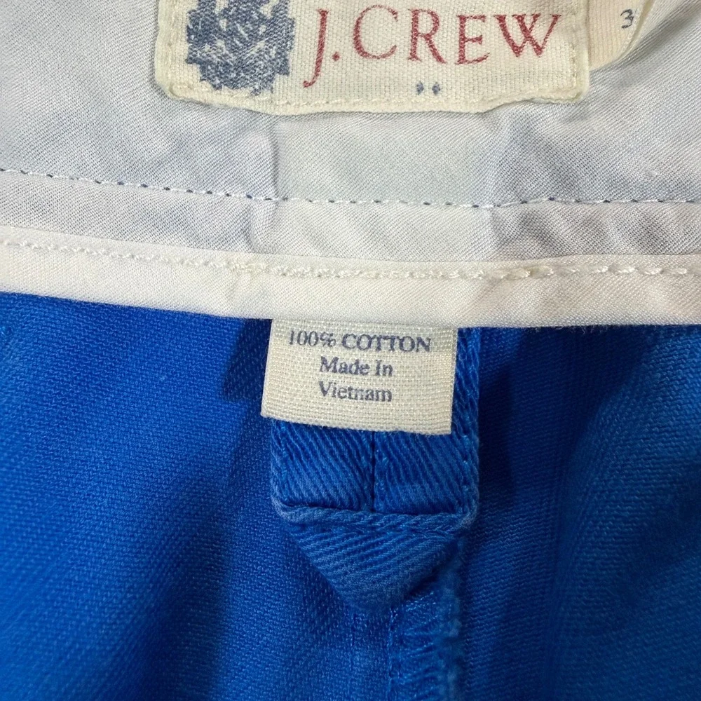 J. Crew Mens 30x30 100% Cotton Chino Pants Royal Blue Straight Leg Solid Zip Fly